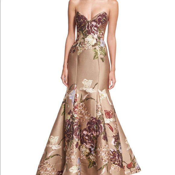 Jovani Dresses & Skirts - Jovani Floral Bustier Strapless Floral Gown